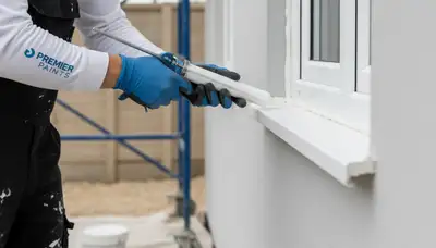 Professional caulking and sealing on Atlanta GA home exterior for weather and moisture protection