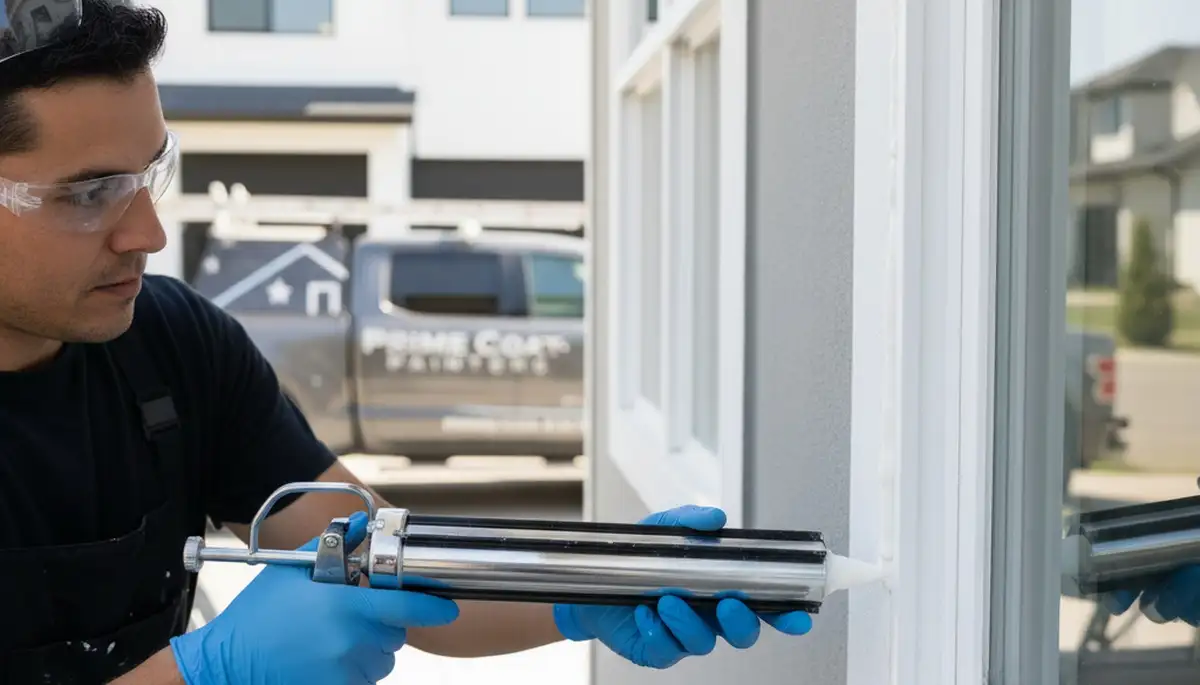 Professional caulking and sealing on Atlanta, GA home exterior to prevent moisture and weather damage
