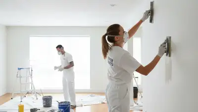 Professional drywall repair and painting service in Atlanta GA restoring smooth interior walls