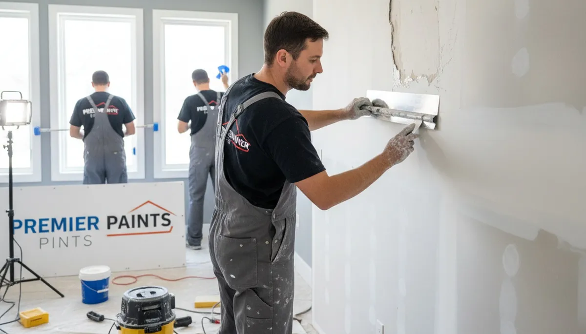 Professional drywall repair and wall restoration in Atlanta, GA home by expert painting contractors