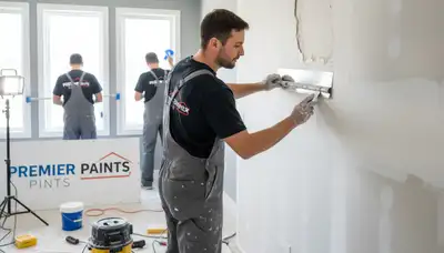 Professional drywall repair and wall restoration in Atlanta, GA home by expert painting contractors