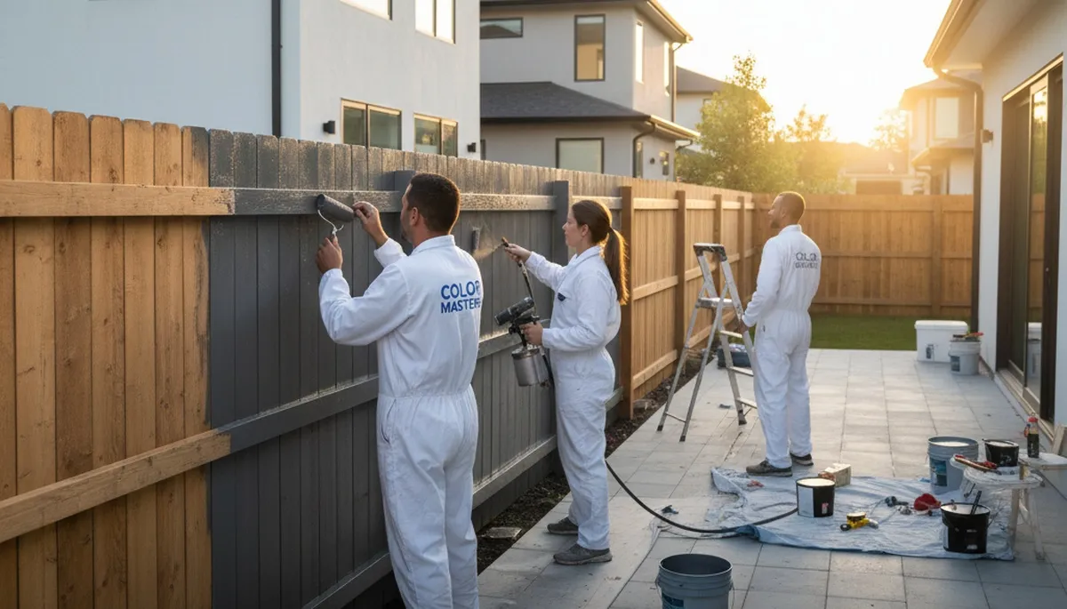 Professional fence painting service in Atlanta, GA enhancing wood durability and curb appeal