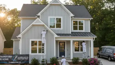 Professional exterior house painting in Atlanta, GA by expert residential painters