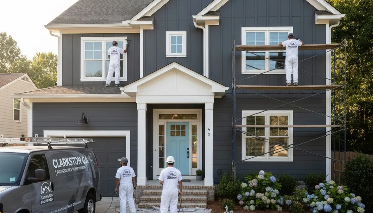 Professional exterior house painting service in Atlanta, GA by local painters