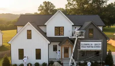 Atlanta, GA exterior house painting by professional painters for a clean, durable finish