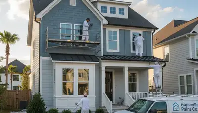 Atlanta, GA house painters providing professional exterior painting services for homes