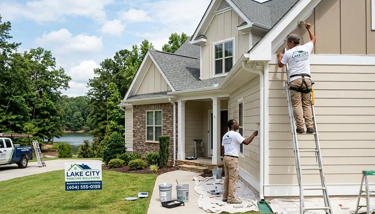Professional exterior house painting service in Atlanta, GA by skilled local painters
