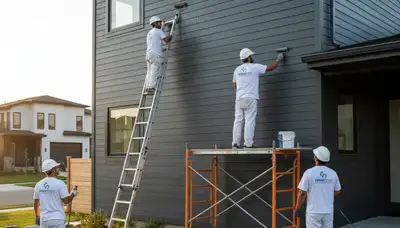 Professional siding painting on a home exterior in Atlanta, GA by expert house painters