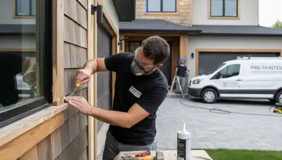 Professional wood rot repair and exterior painting on Atlanta, GA home exterior